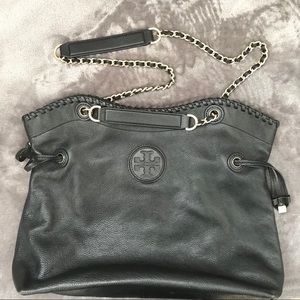 Tory Burch Black Slouch Tote - like new